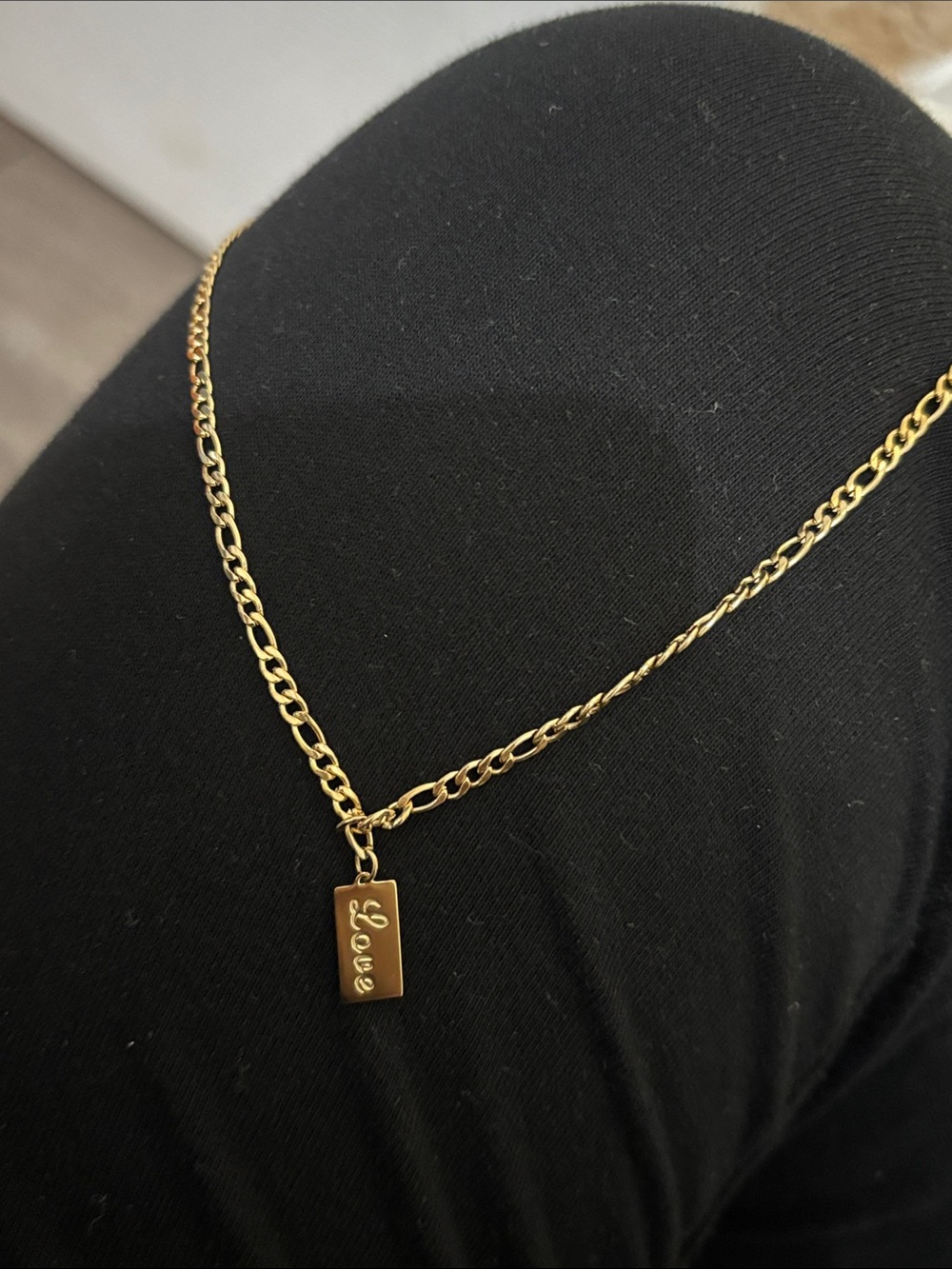 Gold 'Love' Pendant Chain Necklace - Women's Jewelry